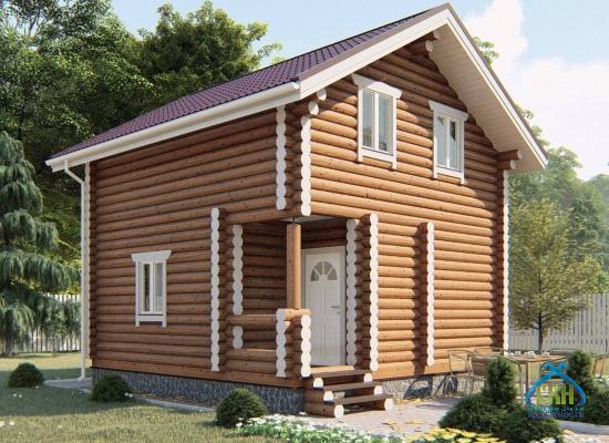 Баня 6х6 Два этажа с крыльцом Бревно