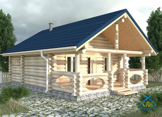 Баня 6х6 с верандой 2х6 (Бревно)