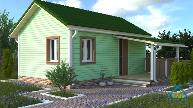 Дачный дом 4х6 с крыльцом 2х3