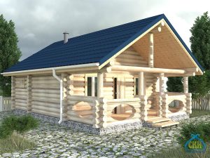 Баня из бревна 6×6 в деревенском стиле, под ключ в Нижнем Новгороде, фото 1