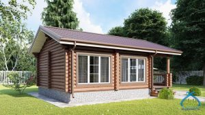 Баня из бревна 6х8 с панорамными окнами, под ключ в Нижнем Новгороде, фото 1
