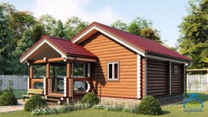 Баня из бревна 8×8 ассиметричная, под ключ в Нижнем Новгороде, фото 1