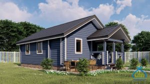 Баня из бруса 6×9 с двухскатной крышей, под ключ в Нижнем Новгороде, фото 1