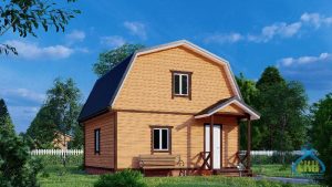 Каркасная баня-дом 6×6 двухэтажная с крыльцом, под ключ в Нижнем Новгороде, фото 1
