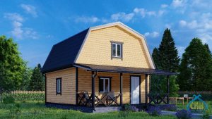 Каркасная баня-дом 6×6 двухэтажная с террасой, под ключ в Нижнем Новгороде, фото 1