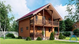 Каркасный дом 7х7 двухэтажный с балконом, под ключ в Нижнем Новгороде, фото 1