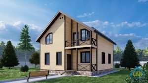 Каркасный дом 8х9 двухэтажный с котельной, под ключ в Нижнем Новгороде, фото 1