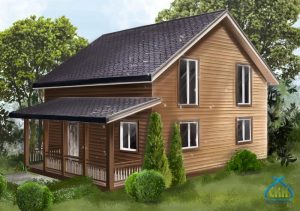 Каркасный дом 8х9 двухэтажный с террасой, под ключ в Нижнем Новгороде, фото 1