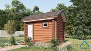 Сруб бани из бревна 4х3 одноэтажный 7 м2 пятистенок под ключ в Нижнем Новгороде - фото справа