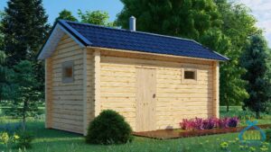 Сруб бани из бруса 5х3 одноэтажный 10 м2 с совмещенной парной и моечной под ключ в Нижнем Новгороде - фото