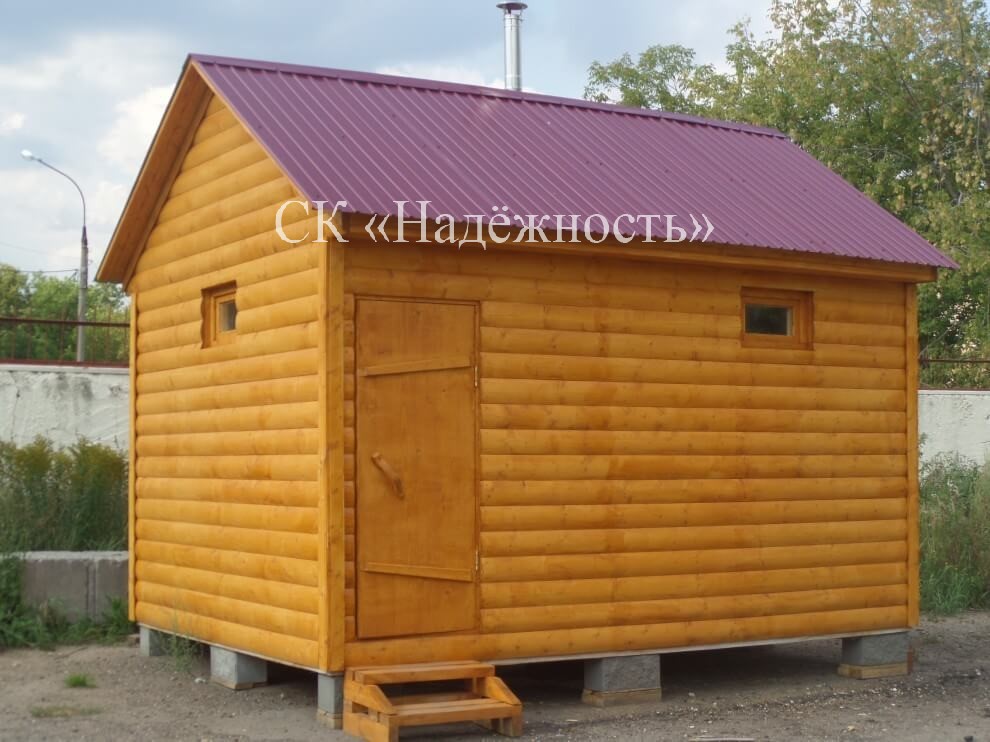Деревянная баня без террасы